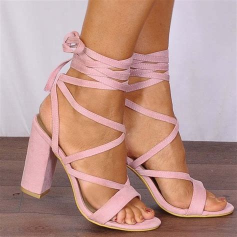 light pink heeled sandals.